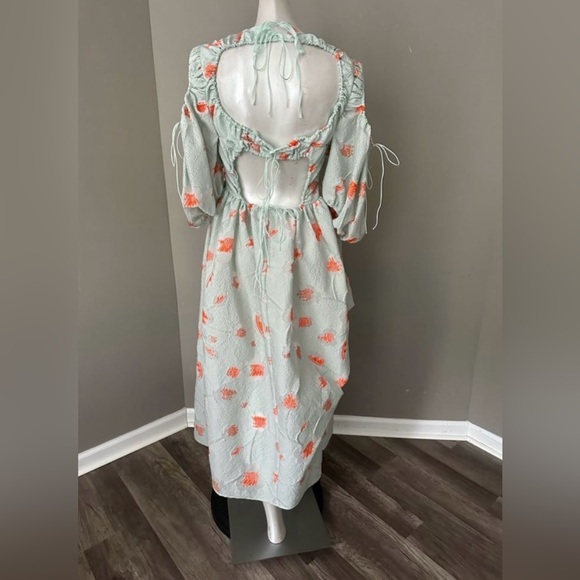 Cecilie Bahnsen Dress - Fenja Cold-Shoulder Midi Dress - Size 4 - Picture 11 of 12